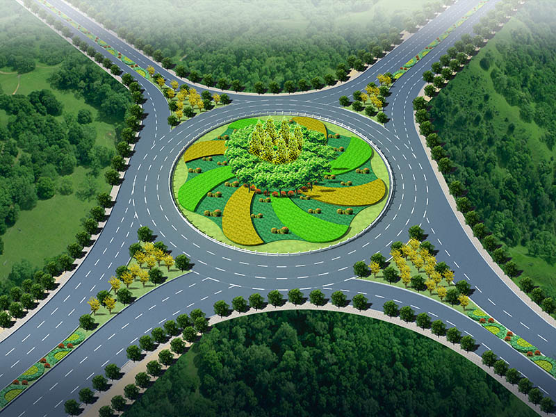 =309国道与定魏公路交口转盘绿化