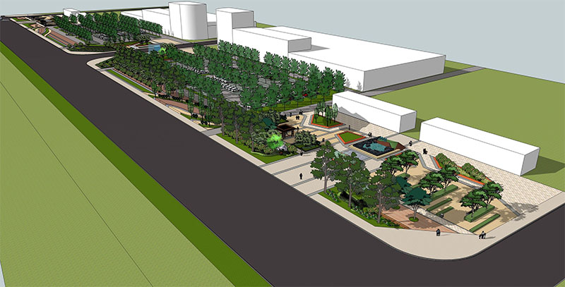 =清河县渤海路道路两侧景观设计工程